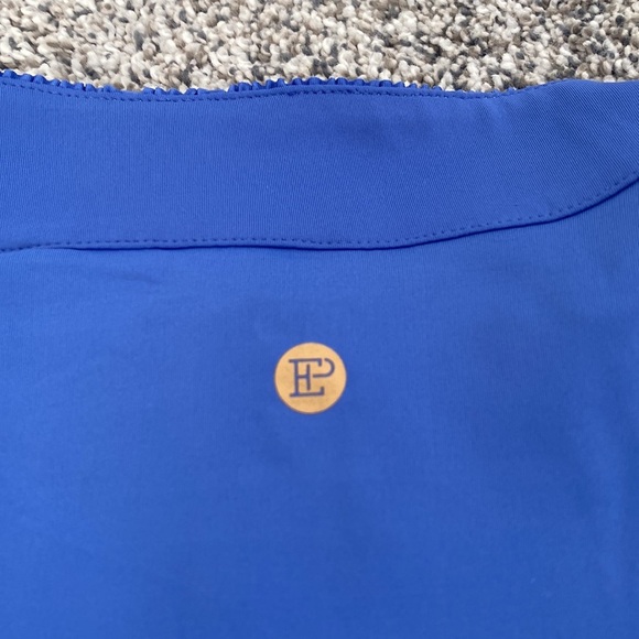 EP NY Long Sleeve Zip Polo w/ Ruffle Trim - BlueBelle - Picture 5 of 6